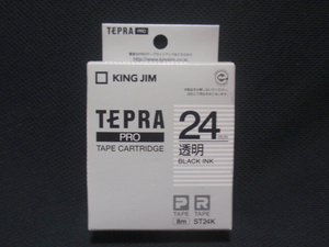 TEPRA PROテープカートリッジ ST24K 24mm (透明・黒文字) 送料220円から