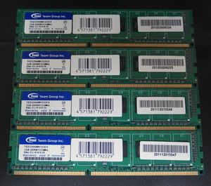 mem214 Team 2GB×4枚=8GB DDR3/PC3-10600 中古品