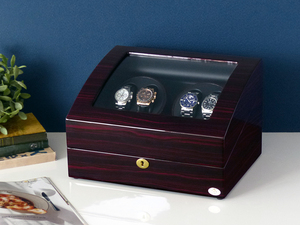 ABIES アビエス ワインディングマシーン 4本巻 ゼブラウッド×ブラック 1年保証 腕時計用ケース 収納