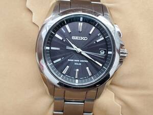 稼働品 ★SEIKO セイコー BRIGHTZ ブライツ 7B24-0AT0★ ソーラー電波時計 メンズ デイト 黒文字盤 ◇13540