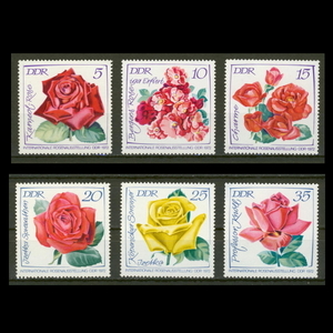 ■東ドイツ切手　1972年　花 / 薔薇 / 国際バラ博覧会　6種完