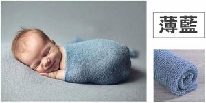 新生児 赤ちゃん ニューボーンフォト ベビーラップ モスリン スワドル お包み おくるみ 45x155cm 薄い ネイビー 紺