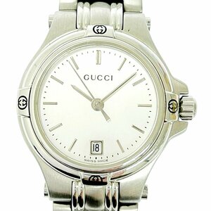 【1円スタート】GUCCI グッチ 9040L SS シルバー文字盤 クオーツ レディース腕時計 263035