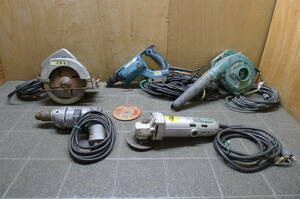 JJ114 電動工具 5点 [Makita 6型マルノコ 5601N, ボード用スクリュードライバ 6815], 日立工機 PDH-100D, 他 まとめてセット 動確済 /140