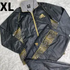 ✨美品✨adidas ジャージ上下 セットアップ 黒金 水玉 ウィンドブレーカー