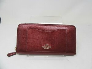 ◆COACH　コーチ　長財布　F54007　レッド系　中古◆5620