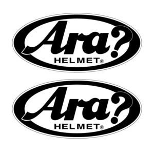 （透明） あれ？ Arai？ Ara? 2枚セット バイク ヘルメット 9cm×4cm パロディ 面白ステッカー