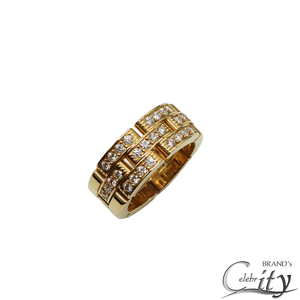 Cartier【カルティエ】パンテール リング 3連ハーフパヴェ ダイヤモンド K18YG【USED】