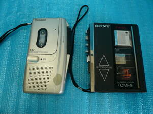 ■ソニー他カセットレコーダー２台■SONY CASSETTE CORDER TCM-9 ＋ TWINBIRD MICRO CASSETTE RECORDER AV-9156 ＃当時物