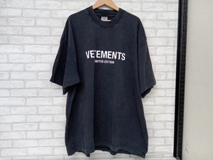 VETEMENTS フロントロゴTシャツ 半袖Tシャツ チャコールグレー メンズ ヴェトモン L シンプル オーバーサイズ