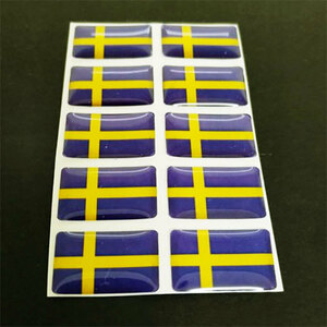 スウェーデンの国旗　　 インテリアステッカー １０個 １シート 