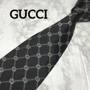 極美品　GUCCI グッチ ネクタイ　GG インターロッキング