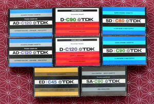 ★ 中古カセット テープ - ８本/ TDK D、AD、SD、SA、ED ★