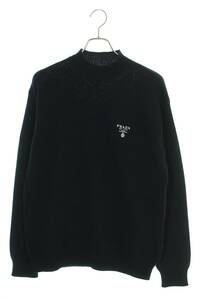 プラダ PRADA 23AW UMR576 サイズ:46 ロゴ刺繍カシミアモックネックニット 中古 SB01