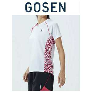 ■値下げ■ GOSEN ゴーセン ウェア ゲームシャツ ユニ レディース T2009 バドミントン　半袖シャツ ホワイト 白 テニス ソフトテニス