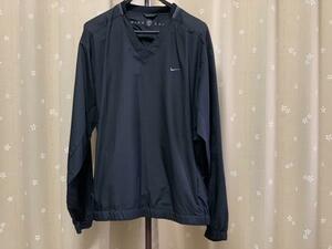 KK487　ＮＩＫＥ　ＧＯＬＦ　ナイキゴルフ　Ｖネックウインドブレーカー　ＸＬ　黒