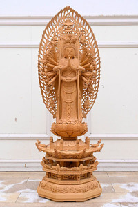 KP164 特大 大型 作り良い 木彫り 彫刻 千手観音像 千手観音菩薩 仏像 仏教美術 引き取り大歓迎