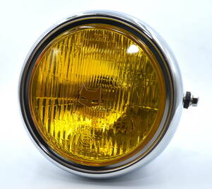 マーシャルタイプ　180パイ　黄色マルチレンズ　LED　ポジション付 ヘッドライト　黒　GS400 GT380 ザリ ゴキ キジマ　BEET　ビート 未使用