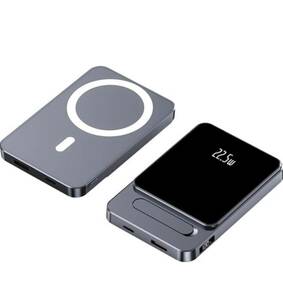 モバイルバッテリー ワイヤレス充電 iphone 15 10000mAh 大容量 22.5W急速充電 magsafe マグネット式 モバイルバッテリー 小型 LCD残量表示