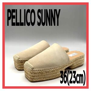 レディース PELLICO SUNNY (ペリーコサニー) ミュール サボ つっかけ シューズ ローヒール スエード ベージュ 36 23cm スペイン製