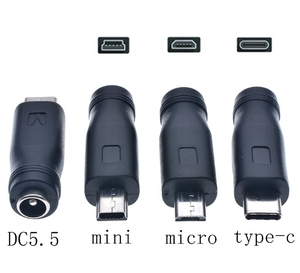 3種セット DC-USB Type-C、Mini、Micro変換 アダプター プラグ ジャック コネクター(1)