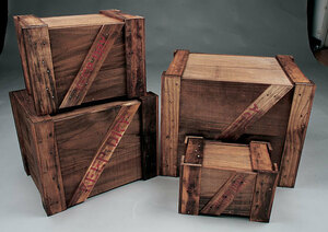 輸出用木箱 -Bタイプ-茶 LLサイズ アメリカ雑貨 アメリカン雑貨 MADE IN JAPAN 木箱 収納 アンティーク カントリー雑貨 ナチュラル
