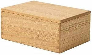 【在庫僅少】 木箱 収納 ボックス 木製 蓋付き 蓋つきボックス_ナチュラル ストッカー 小物収納 サイズ: 完成品 ナチュラル