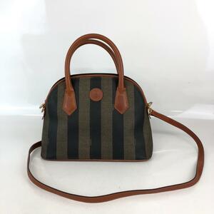 FENDI フェンディ ペカン 2way ハンドバッグ ショルダーバッグ ストライプ レディース ブランド