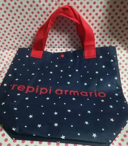 入手時に一度のみ使用★レピピアルマリオ　星　repipi　armario　ネイビー　トートバック　ショッパー　