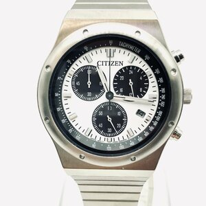 3446♭CITIZEN 腕時計 AT2541-54A CITIZEN COLLECTION RECORD LABEL 1984 chronograph 特定店取扱モデル ソーラー メンズ ホワイト【0425】