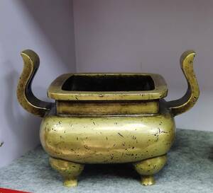 秘蔵 明 宣德年製 銅 香炉 時代物 古賞物 中国古玩 骨董 古美味 W0313