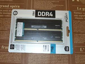 新品 crucial PRO DDR4-3200 64GB (32GB × 2枚組) メモリ CP2K32G4DFRA32A Micron PC4-25600 クルーシャル DIMM DDR4 SDRAM 送料無料