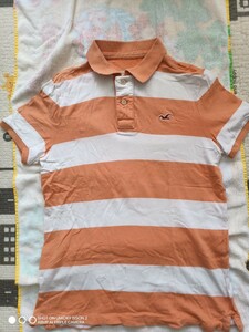 【USED】HOLLISTER ホリスター オレンジボーダー ポロシャツ