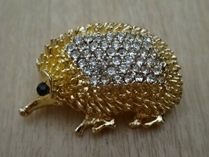 Brooch ブローチ ハリネズミ ラインストーン ヘッジホッグ Hedgehog