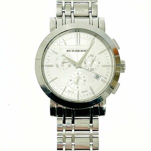 【1円スタート】【箱付き・訳あり品】BURBERRY バーバリー BU1372 クロノグラフ SS シルバー文字盤 クオーツ メンズ腕時計 266148