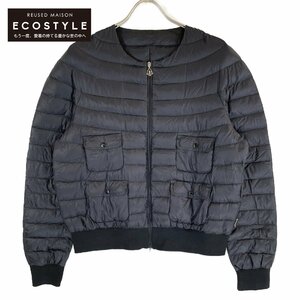 MONCLER モンクレール LELIA ノーカラー ダウン ジャケット 4 ネイビー レディース