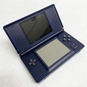 任天堂 Nintendo ニンテンドー DS Lite ネイビー 本体 USG-001 通電確認済み ソフト「旅の指さし会話帳DS-タイ語-」充電器付き