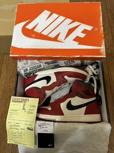 【美中古品】1円スタート！SNKRS購入 US9 27cm ナイキ NIKE AIR JORDAN 1 HIGH OG LOST ＆ FOUND / CHICAGO DZ5485-612 シカゴ 国内正規品 