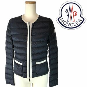 h319 良品 MONCLER 2019ss モンクレール CRISTALLETTE ライトダウン 0 ダウンジャケット ノーカラー アウター ネイビー 春秋 正規品