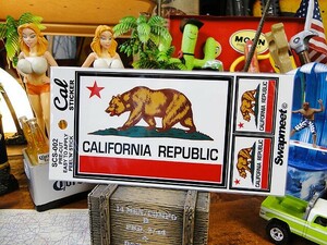 カリフォルニアステッカー　（カリフォルニア州旗3Pセット）　■　アメリカン雑貨　アメリカ雑貨　シール　デカール