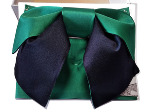 京都 未使用 浴衣用 結び帯 簡単 立て上がり 浴衣帯 作り帯 帯 浴衣 緑色と黒色 ひ83