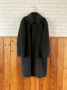 ROCK PARKER メンズ カシミヤ 100% ステンカラーコート Mサイズ 黒系 チャコールグレー系 紳士服 カシミヤ ロングコート cashmere coat