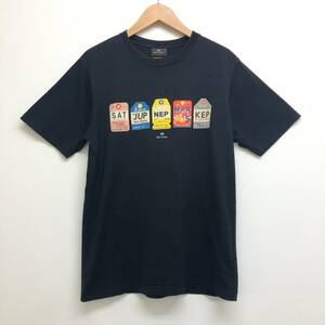 □PS Paul Smith 半袖Tシャツ M 黒 ポールスミス メンズ 212558 Planet Ticket 複数落札同梱OK B240301-4●