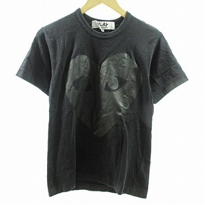 プレイコムデギャルソン PLAY COMME des GARCONS AZ-T190 Tシャツ カットソー 半袖 黒ハート プリント 黒 S 1117 メンズ
