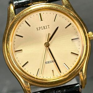 SEIKO セイコー SPIRIT スピリット 5E31-6B70 腕時計 クオーツ アナログ 3針 ゴールド文字盤 ステンレススチール メンズ 新品電池交換済み