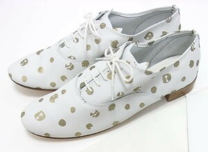 新品★レペット×ツモリチサト★プチキャットドットシューズ★ZiZi★repetto×TSUMORI CHISATO★40★ホワイト★ネコ猫★オックスフォード