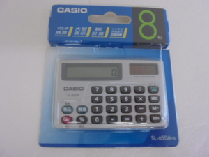 【KCM】1pbg-53★未使用品★【CASIO/カシオ】カード型 パーソナル電卓 ヨコ型　税計算 マルチ換算 8桁　SL-650A-N