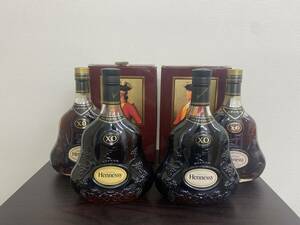 1円～ 6本セット Hennessy XO ヘネシー XO クリアボトル 金キャップ 黒キャップ 