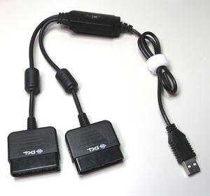 送料180円/PLANEX USBゲームパッドコンバータ（PS/PS2対応・2ポート) PSX-CV02/振動機能対応/PS1/PS2/Windows