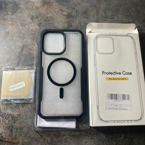 2312251☆ 両面ケース iPhone 14 Pro Max ケース MagSafe対応 全面保護 強化ガラスカメラフィルム付き 表裏 透明な PC バックプレーン